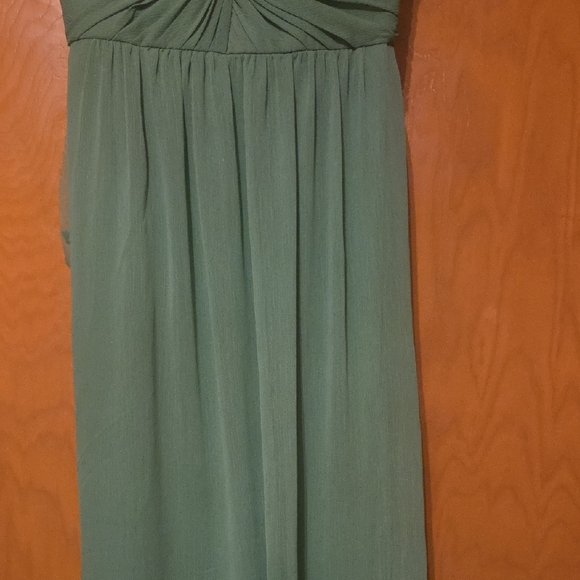David's Bridal Green Halter Prom Dress - Picture 2 of 4